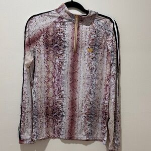 Kastel Denmark 1/4 Zip Performance Long Sleeve Top Snakeskin Print -  size XL